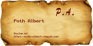 Poth Albert névjegykártya